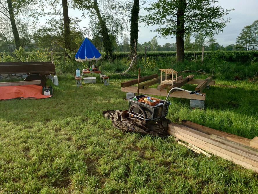 First shelter construction weekend: Morning site