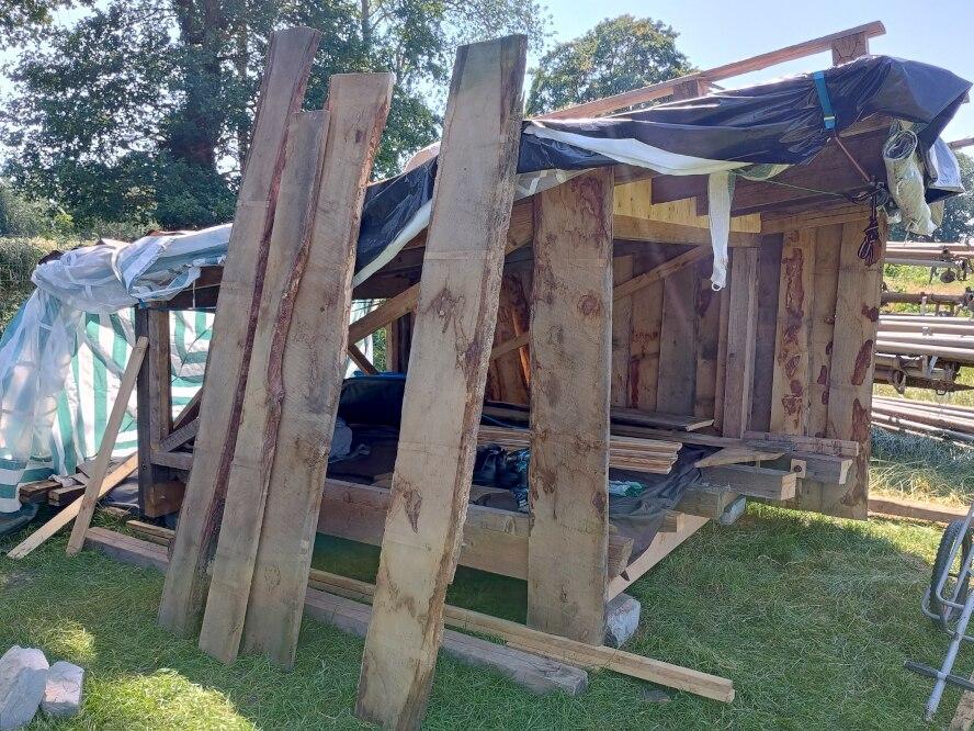 Fifths Shelter Construction Weekend: Wood for sidewall