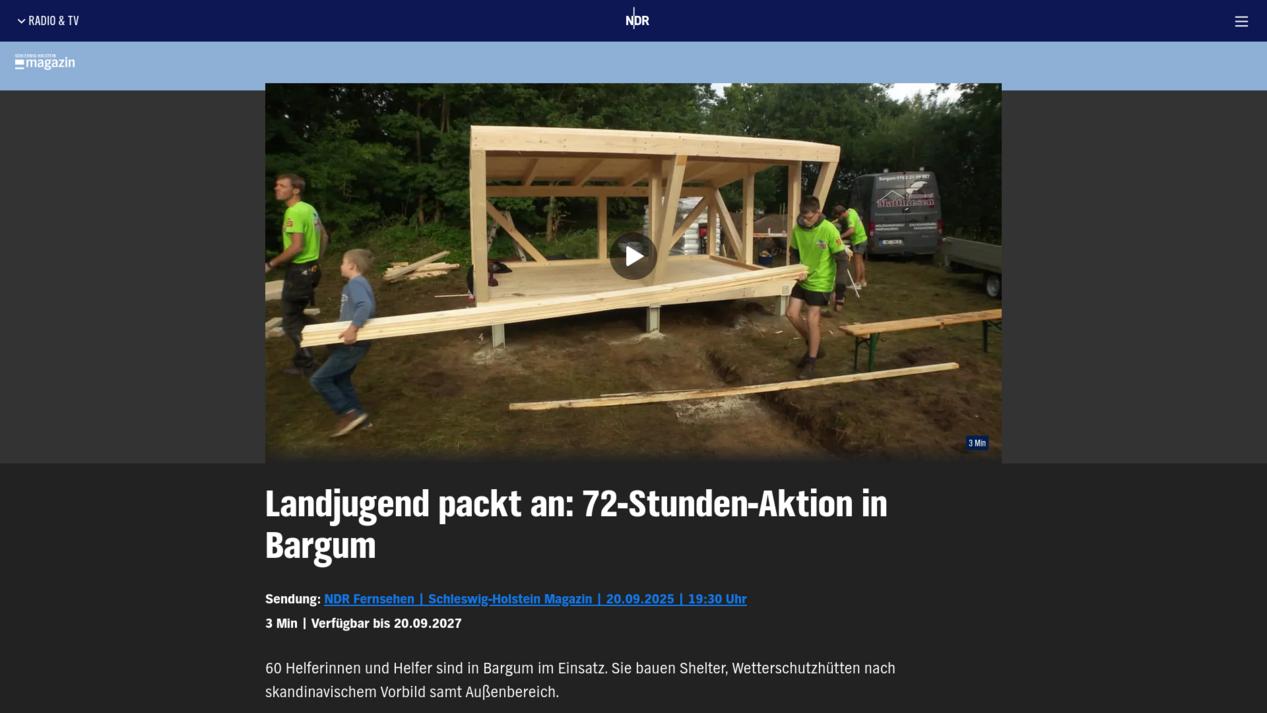 Screenshot NDR Bargum Shelter