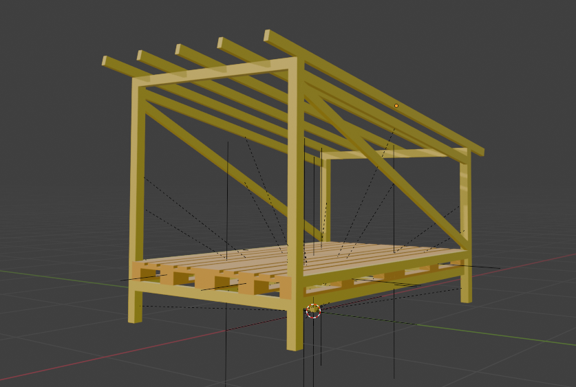 Shelter-3D-Modell Blender-Screenshot