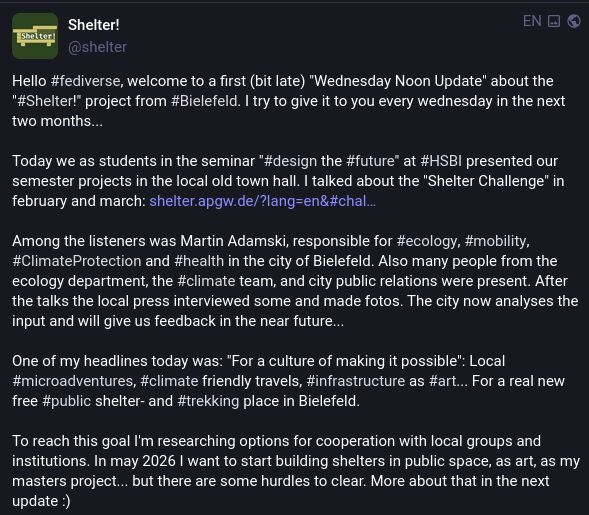 Screenshot of fediverse post