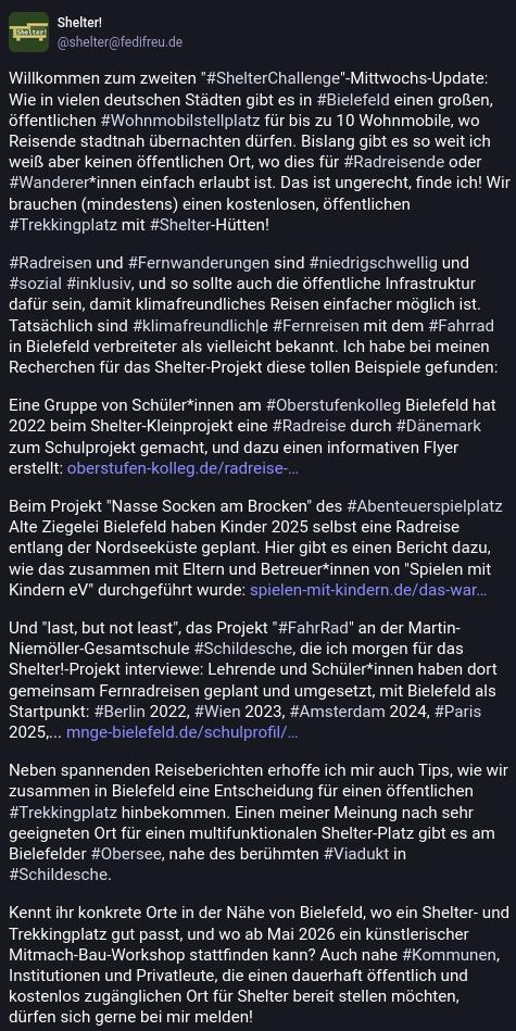 Screenshot eines Fediverse Post