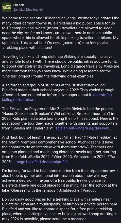 Screenshot of fediverse post