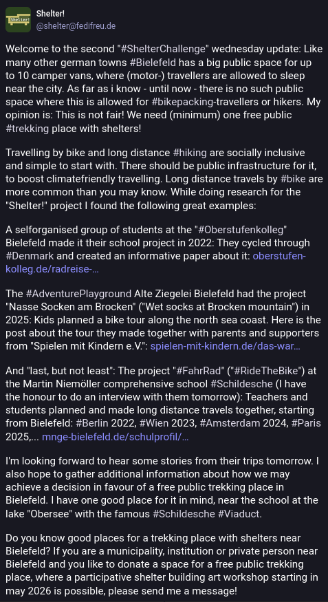 Screenshot of fediverse post