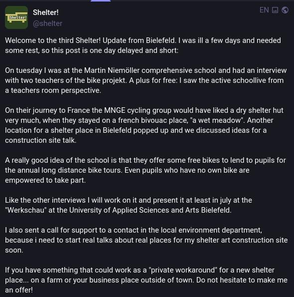 Screenshot of fediverse post