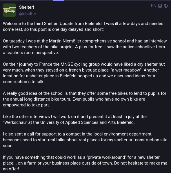 Screenshot of fediverse post