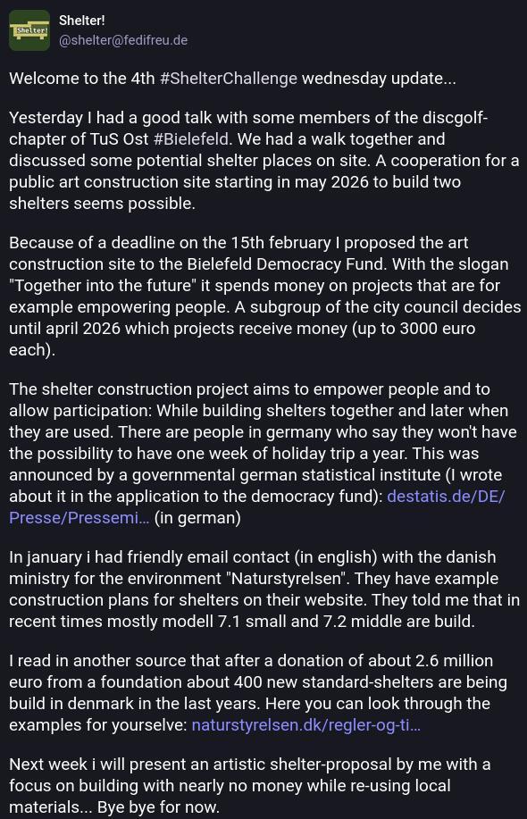 Screenshot of a fediverse post