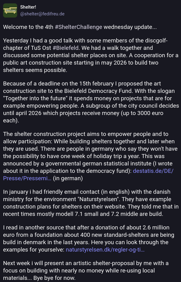 Screenshot of a fediverse post