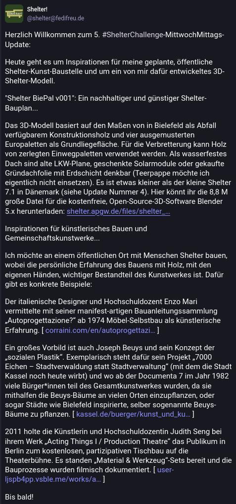 Screenshot eines Fediverse Post