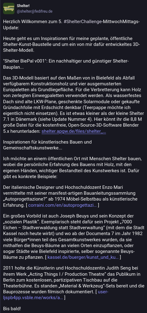 Screenshot eines Fediverse Post