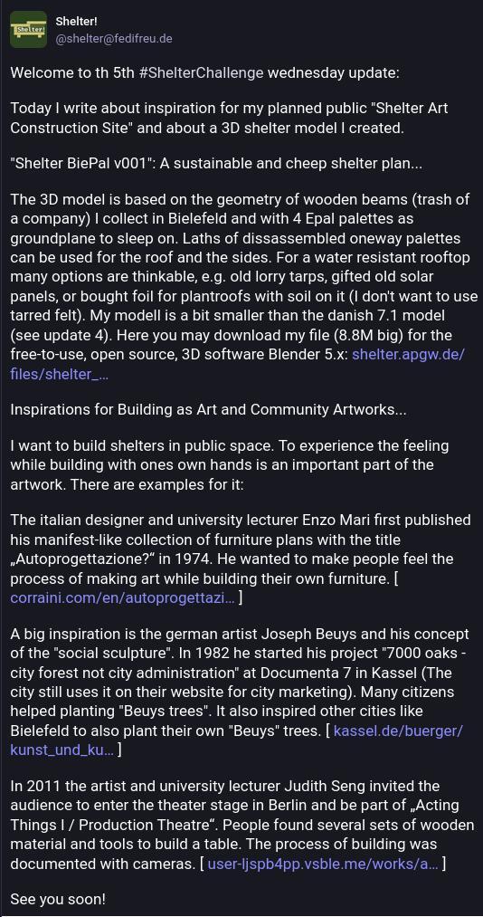 Screenshot of a fediverse post