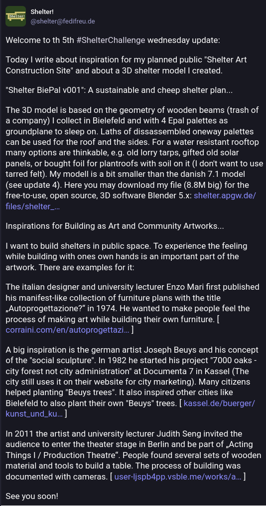 Screenshot of a fediverse post