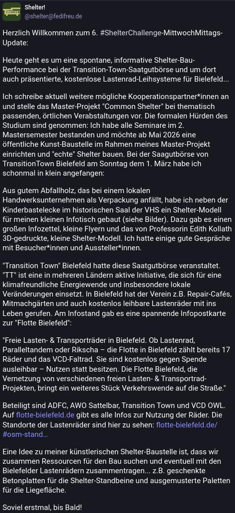 Screenshot eines Fediverse Post