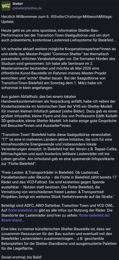 Screenshot eines Fediverse Post