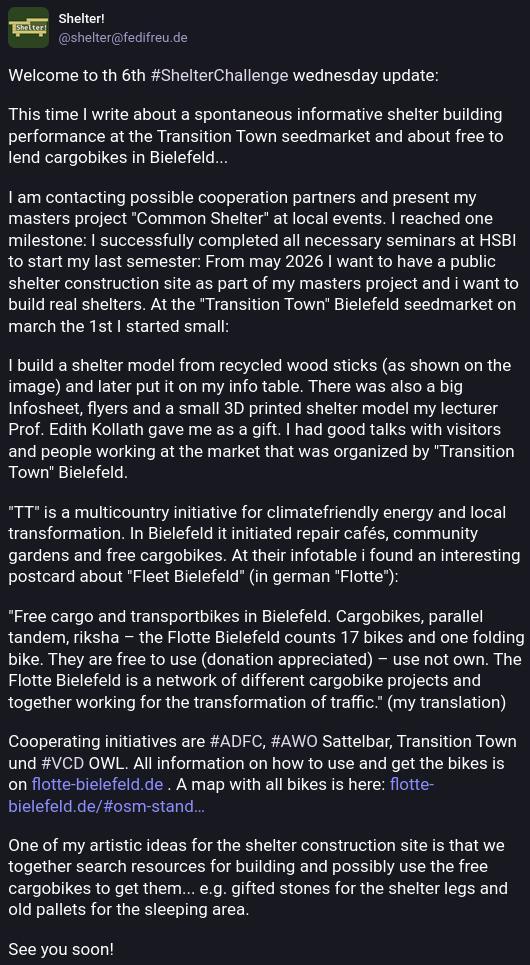 Screenshot of a fediverse post
