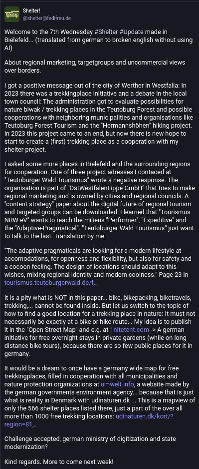 Screenshot of a fediverse post