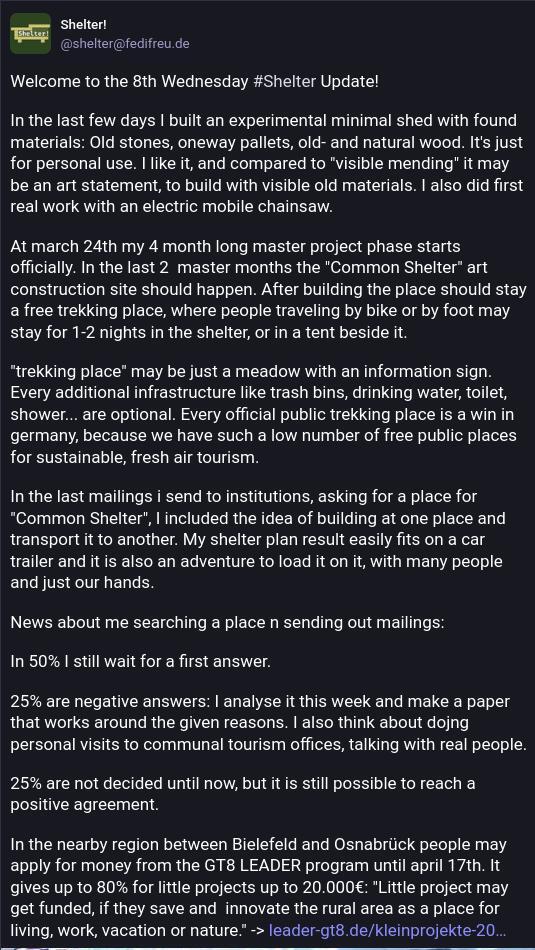 Screenshot of a fediverse post