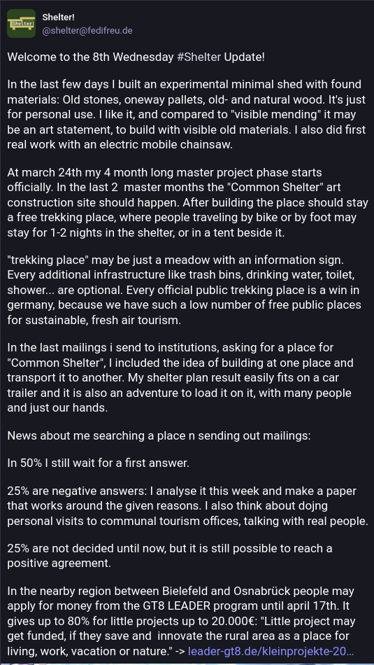 Screenshot of a fediverse post